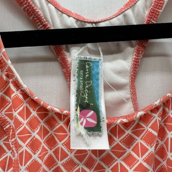 Carve Designs Tank Top Womens Sz XS Diamond Grid Racerback Sleeveless Orange - Picture 8 of 10